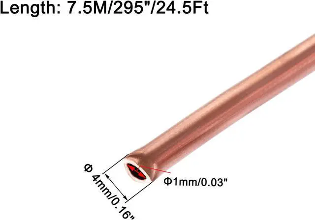 Alt view image 2 of 4 - Refrigeration Tubing 4mm OD x 3mm ID x 24.5Ft Length Copper Tubing Coil