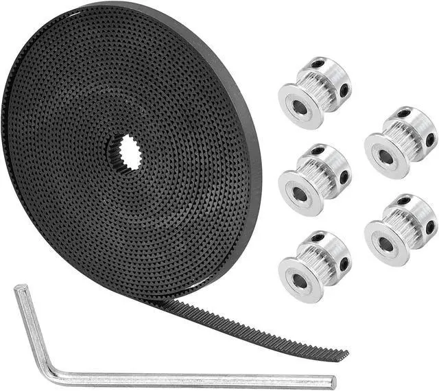 Main image of 5mm 20 Teeth Timing Pulley Wheel and GT2 Timing Belt 5000mm Circumference 6mm Width Closed for 3D Printer