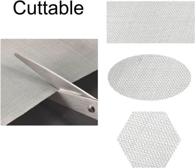 Alt view image 4 of 4 - Woven Wire Mesh 13"x12" 330x305mm, 200 Mesh 304 Stainless Steel Filter Screen Sheet, for Computer Cooling Fan Air Ventilation Cabinet