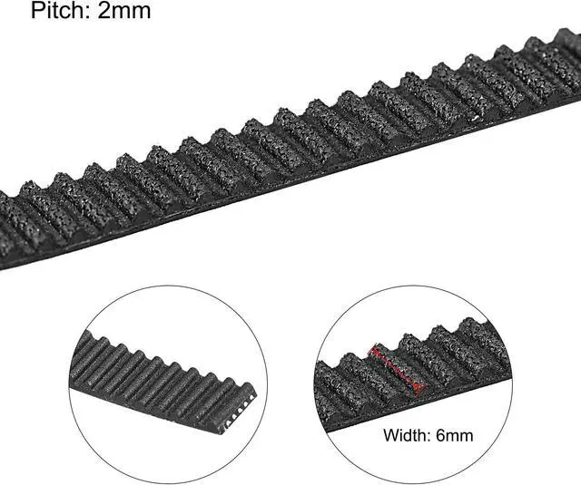 Alt view image 3 of 4 - 5mm 20 Teeth Timing Pulley Wheel and GT2 Timing Belt 5000mm Circumference 6mm Width Closed for 3D Printer