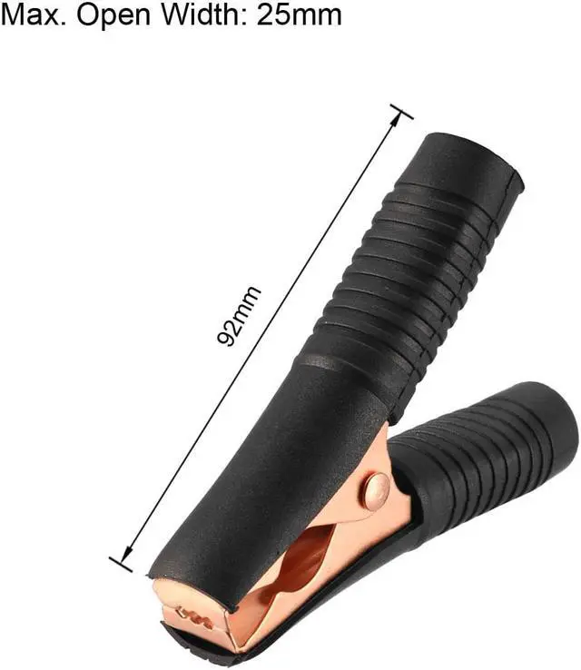 Alt view image 2 of 4 - Battery Test Clips 80 Amp Insulated Clamp for Automotive Car, Black Red 2pcs