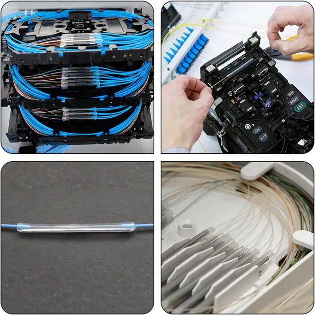 Alt view image 4 of 4 - 30mm 1.5mm OD Fiber Optic Sleeves, 2 Ends Pre-Shrunk Fiber Optic Fusion Splice Tube Protector Sleeves, Clear Heat Shrinkable Tubing 100pcs