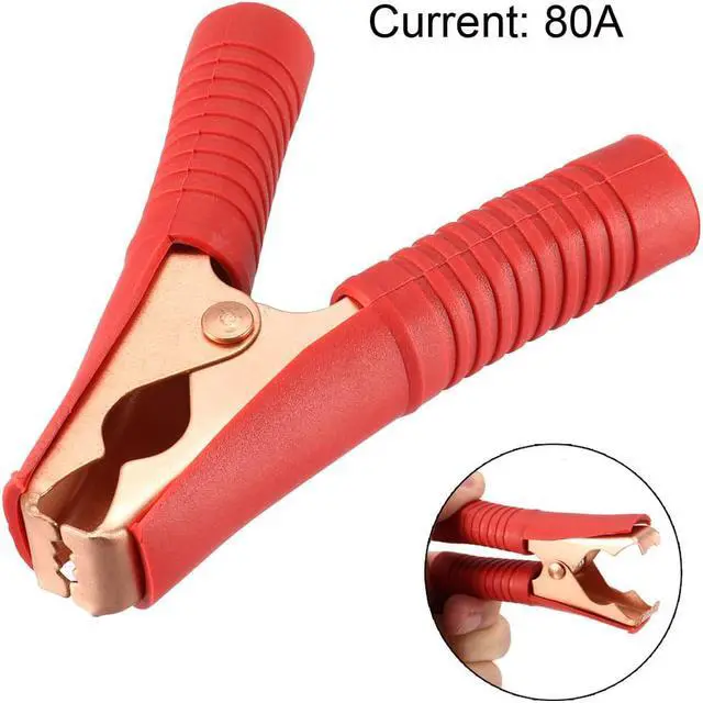 Alt view image 3 of 4 - Battery Test Clips 80 Amp Insulated Clamp for Automotive Car, Black Red 2pcs