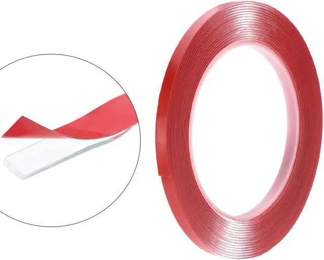 Alt view image 3 of 3 - 15/64 Inch x 9.5Ft Heat Resistant Acrylic Double Sided Adhesive Tape for Touch Screen Repairing 1mm Thickness Clear with Red Protect Film