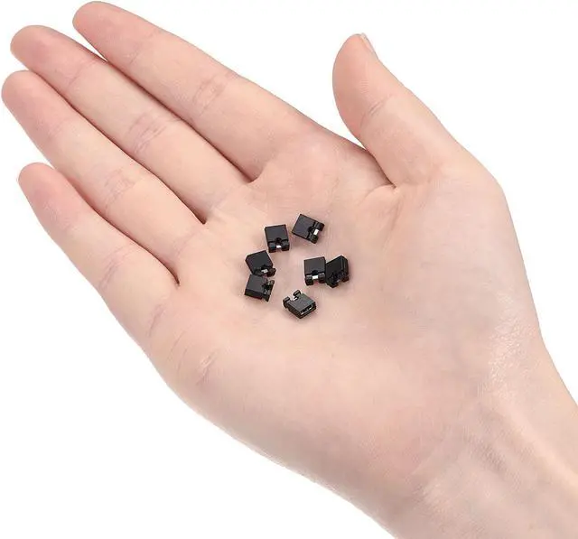 Alt view image 5 of 5 - 50pcs 2mm Standard Pin Header Jumper Cap Short Circuit Connection Cap Mini Micro Jumper Bridge Plug Black