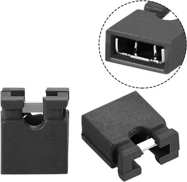 Alt view image 3 of 5 - 30pcs 2.54mm Standard Pin Header Jumper Cap Short Circuit Connection Cap Mini Micro Jumper Bridge Plug Black