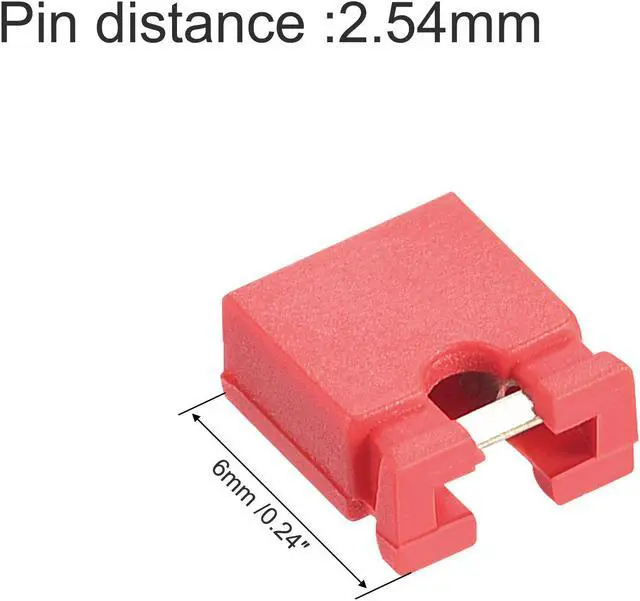 Alt view image 2 of 5 - 50pcs 2.54mm Standard Pin Header Jumper Cap Short Circuit Connection Cap Mini Micro Jumper Bridge Plug Red