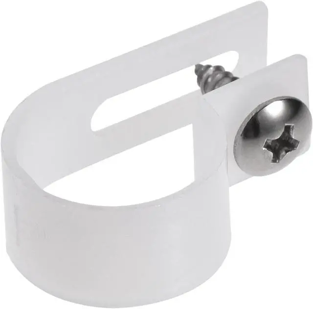 Alt view image 4 of 5 - 19mm Nylon R Type Cable Clip Wire Clamp with Screws White 50pcs