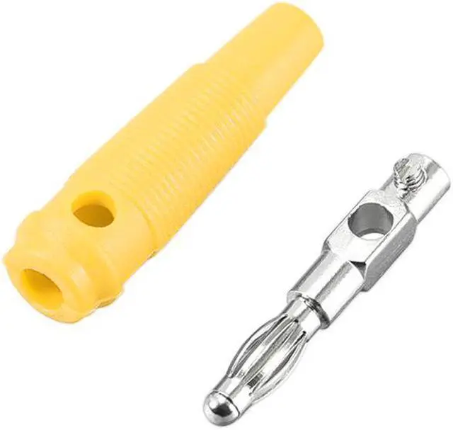 Alt view image 4 of 4 - 4mm Banana Speaker Plug Screws Cable Plugs Connectors Yellow 10A Jack Connector 5pcs