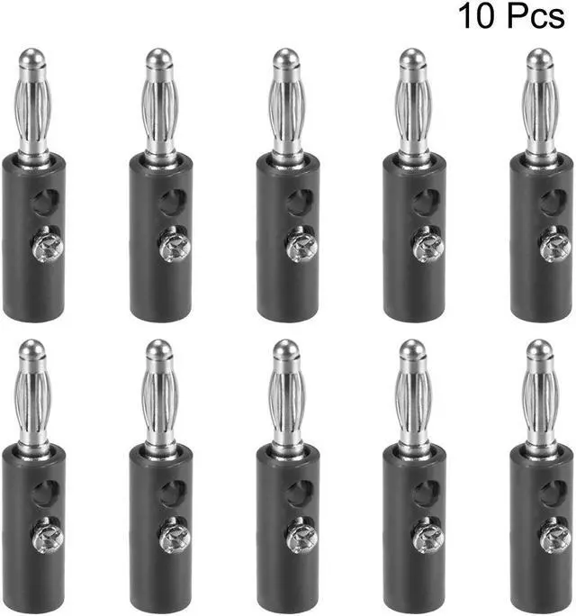 Alt view image 2 of 3 - 4mm Banana plugs Speaker Wire Cable Screw Plugs Connectors  Black 10pcs Jack Connector