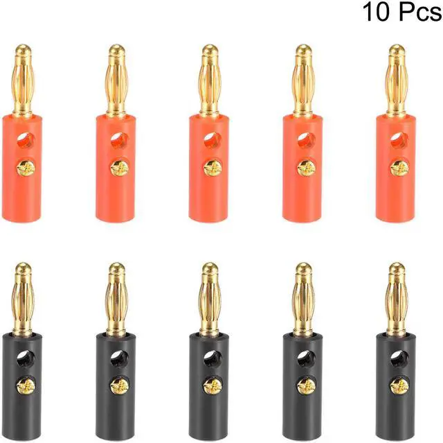 Alt view image 2 of 3 - 4mm Banana plugs Speaker Wire Cable Screw Plugs Connectors 2 Colors 10pcs 10A Jack Connector