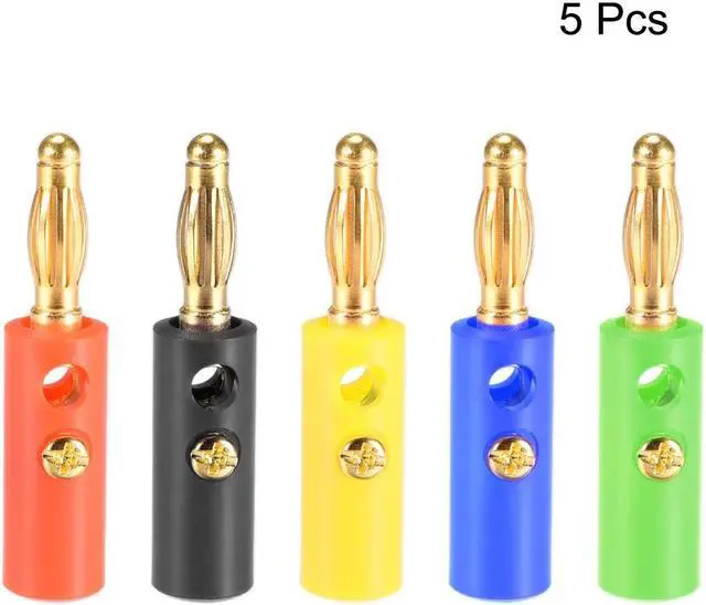 Alt view image 2 of 3 - 4mm Banana plugs Speaker Wire Cable Screw Plugs Connectors 5 Colors 5pcs Jack Connector