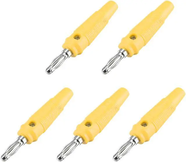 Main image of 4mm Banana Speaker Plug Screws Cable Plugs Connectors Yellow 10A Jack Connector 5pcs
