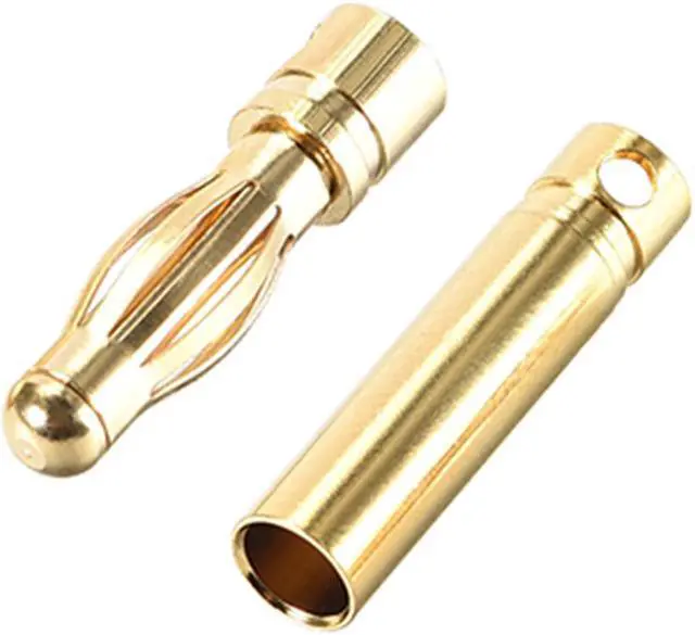 Main image of 4mm Male and Female Banana Speaker Plug Cable Connectors Gold Tone Jack Connector 10Pairs