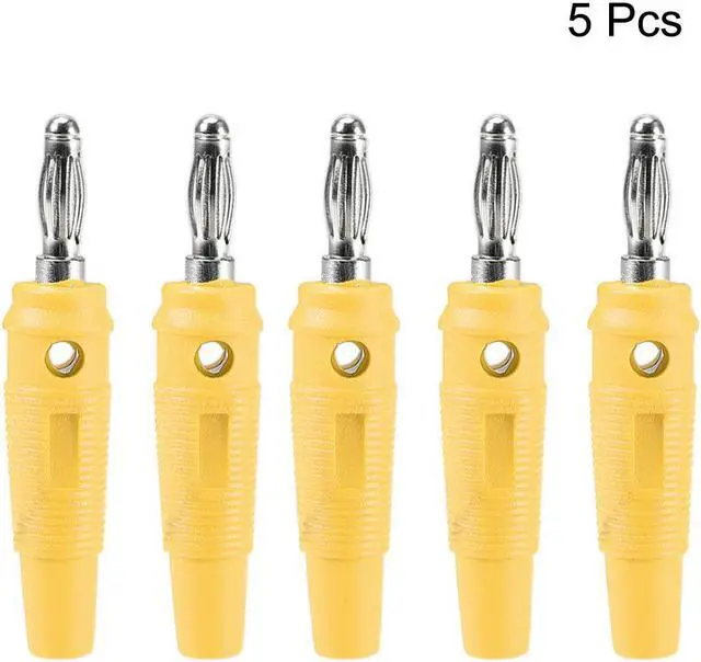 Alt view image 2 of 4 - 4mm Banana Speaker Plug Screws Cable Plugs Connectors Yellow 10A Jack Connector 5pcs