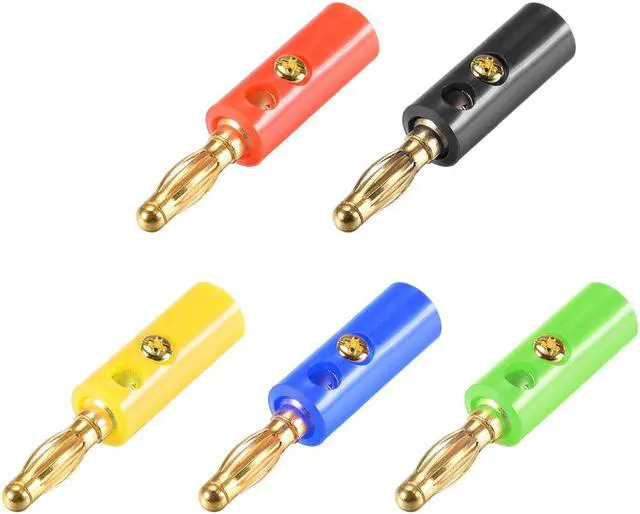 Main image of 4mm Banana plugs Speaker Wire Cable Screw Plugs Connectors 5 Colors 5pcs Jack Connector