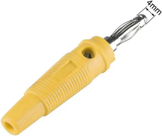 Alt view image 3 of 4 - 4mm Banana Speaker Plug Screws Cable Plugs Connectors Yellow 10A Jack Connector 5pcs