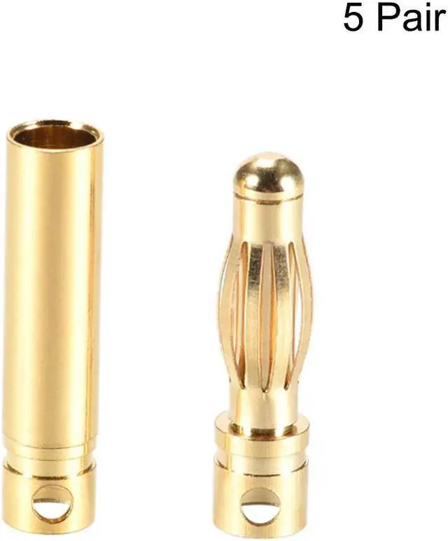 Alt view image 2 of 3 - 4mm Male and Female Banana Speaker Plug Cable Connectors Gold Tone Jack Connector 5 Pairs