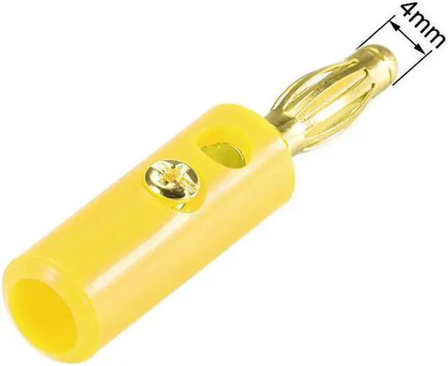 Alt view image 3 of 3 - 4mm Banana plugs Speaker Wire Cable Screw Plugs Connectors Yellow 5pcs Jack Connector