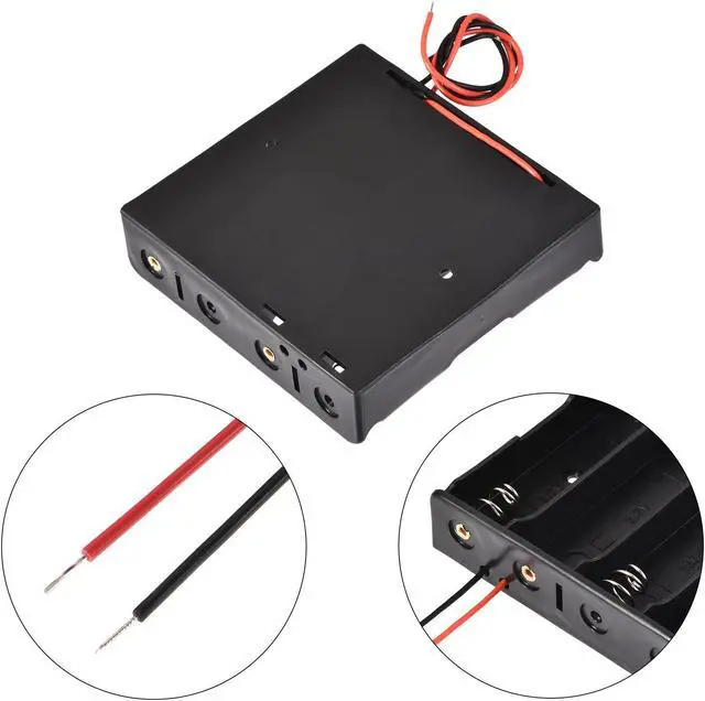 Alt view image 4 of 6 - Battery Case Storage Box 4 Slots x 3.7V 2-Wire Lead for 4 x 18650 Battery 4 Pcs