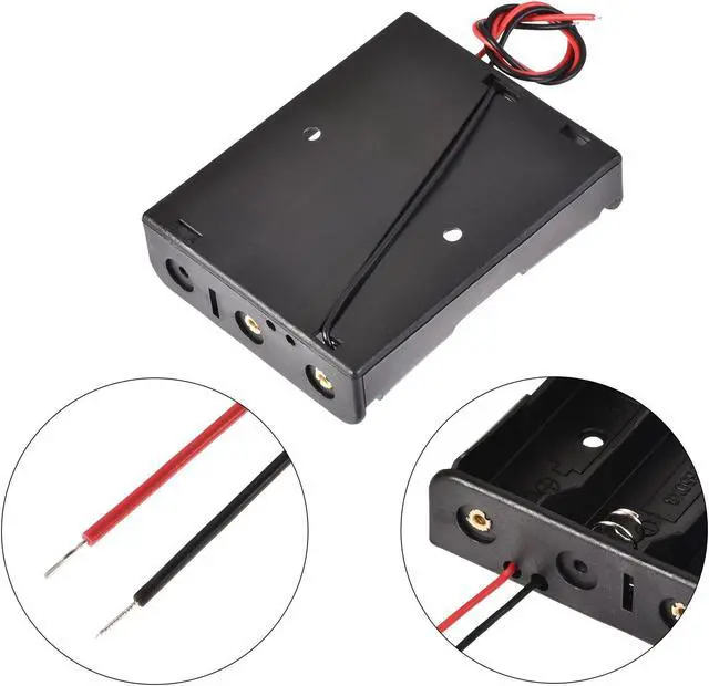 Alt view image 4 of 6 - Battery Case Storage Box 3 Slots x 3.7V 2-Wire Lead for 3 x 18650 Battery 6 Pcs