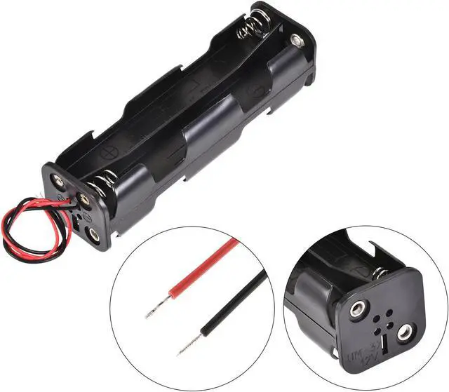 Alt view image 4 of 6 - Battery Case Storage Box 8 Slots x 1.5V 2-Wire Lead for 8 x AA Battery 3 Pcs