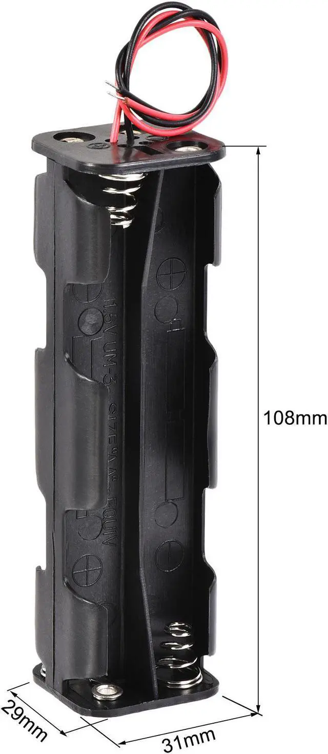 Alt view image 2 of 6 - Battery Case Storage Box 8 Slots x 1.5V 2-Wire Lead for 8 x AA Battery 3 Pcs