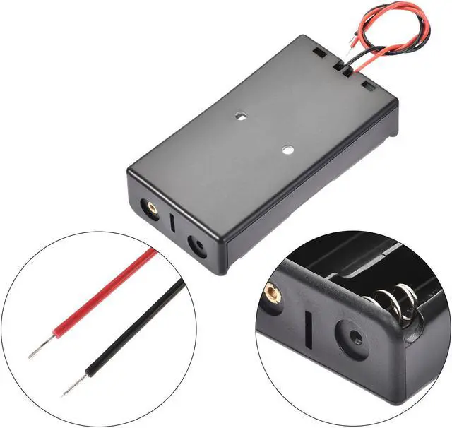 Alt view image 4 of 6 - Battery Case Storage Box 2 Slots x 3.7V 2-Wire Lead for 2 x 18650 Battery 10 Pcs