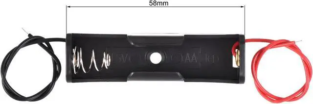 Alt view image 2 of 6 - Battery Case Storage Box 1 Slot x 1.5V 2-Wire Lead for 1 x AA Battery 10 Pcs