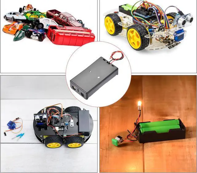 Alt view image 6 of 6 - Battery Case Storage Box 2 Slots x 3.7V 2-Wire Lead for 2 x 18650 Battery 10 Pcs