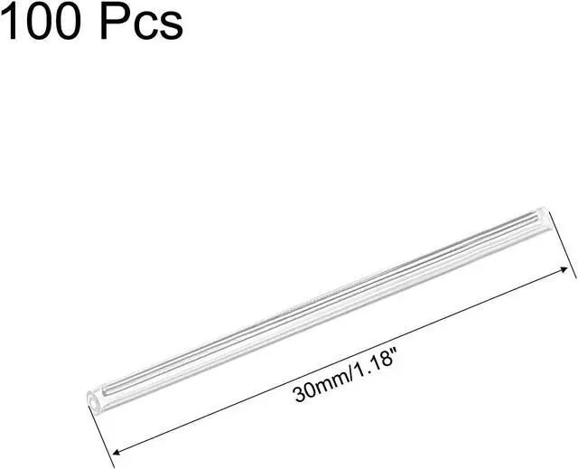 Alt view image 2 of 4 - 30mm 1.5mm OD Fiber Optic Sleeves, 2 Ends Pre-Shrunk Fiber Optic Fusion Splice Tube Protector Sleeves, Clear Heat Shrinkable Tubing 100pcs