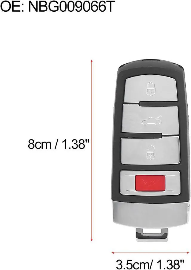 Alt view image 3 of 7 - Replacement Keyless Entry Remote Car Key Fob 315Mhz NBG009066T for Volkswagen Passat 2006-2013