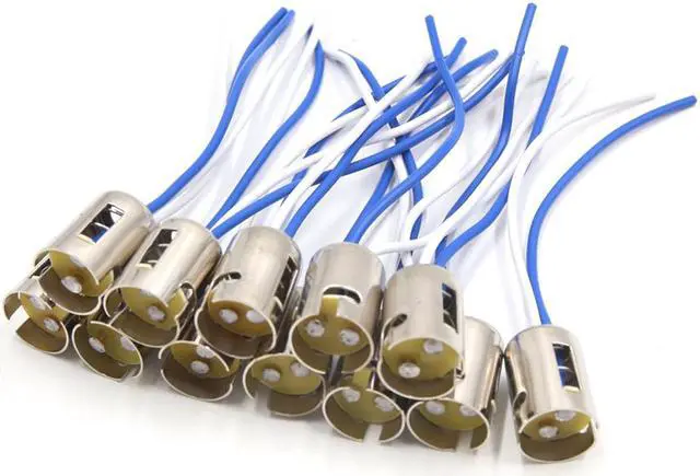 Main image of 12pcs BA15s Light Bulb Dual Head Wiring Harness Socket Connector 12V-36V for Car