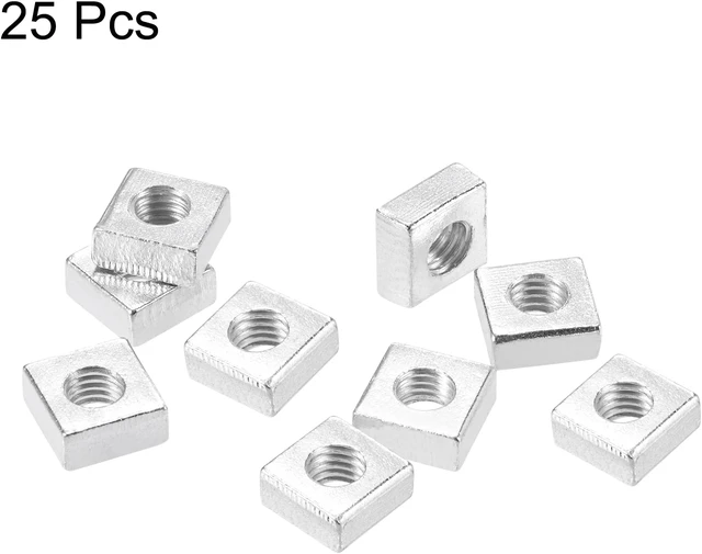 Alt view image 2 of 5 - Square Nuts, M5x9mmx4mm Zinc-Plated Metric Coarse Thread Assortment Kit, 25 Pcs