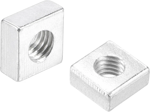 Main image of Square Nuts, M5x9mmx4mm Zinc-Plated Metric Coarse Thread Assortment Kit, 25 Pcs