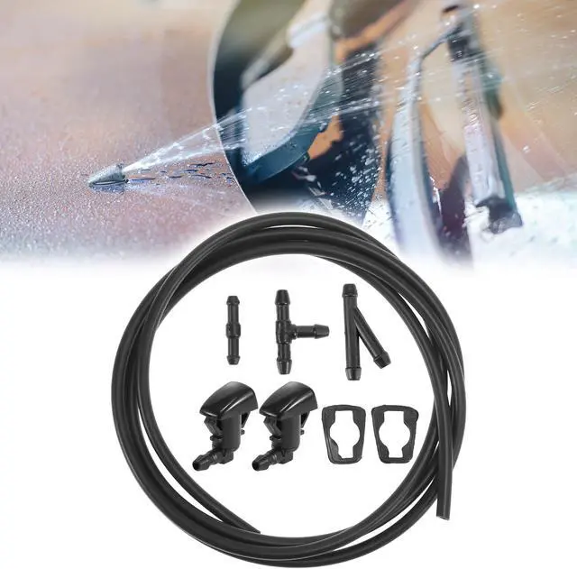 Alt view image 2 of 7 - Front Windshield Washer Nozzles Kit with 2 Meters Windshield Washer Hose and 3 Connectors 15247800 for GMC Saturn Aura 2007-2010