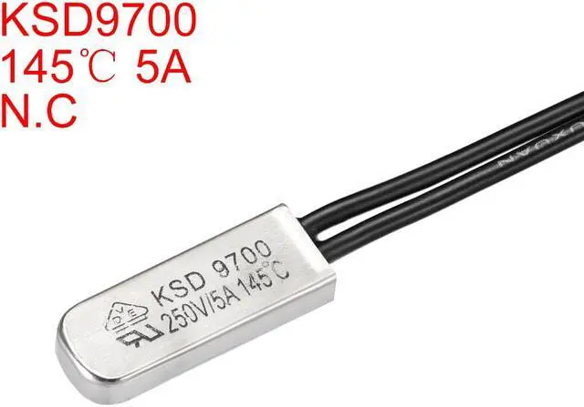 Alt view image 2 of 3 - KSD9700 Thermostat, 145 Normally Close Temperature Switch Thermal Switch, N.C 5A Metal Bimetal Temperature Controller 2pcs