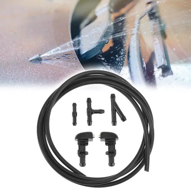 Alt view image 2 of 7 - Front Windshield Washer Nozzles Kit with 2 Meters Windshield Washer Hose and 3 Connectors 28931-7S000 for Nissan Titan 2004-2015