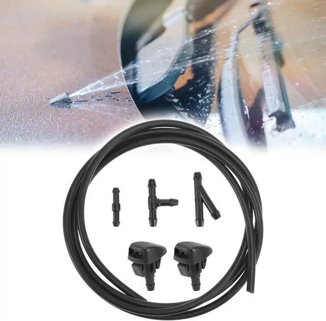 Alt view image 2 of 7 - Front Windshield Washer Nozzles Kit with 2 Meters Windshield Washer Hose and 3 Connectors KD45-67-510 for Mazda 3 5 6 CX-3 CX-5  CX-7 CX-9