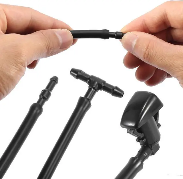 Alt view image 6 of 7 - Front Windshield Washer Nozzles Kit with 2 Meters Windshield Washer Hose and 3 Connectors 15247800 for GMC Saturn Aura 2007-2010
