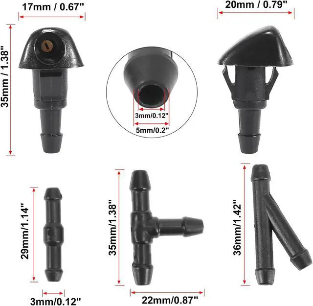 Alt view image 3 of 7 - Front Windshield Washer Nozzles Kit 76810-SWA-E01 76810-S2A-A013 for Honda Accord 2003-2008