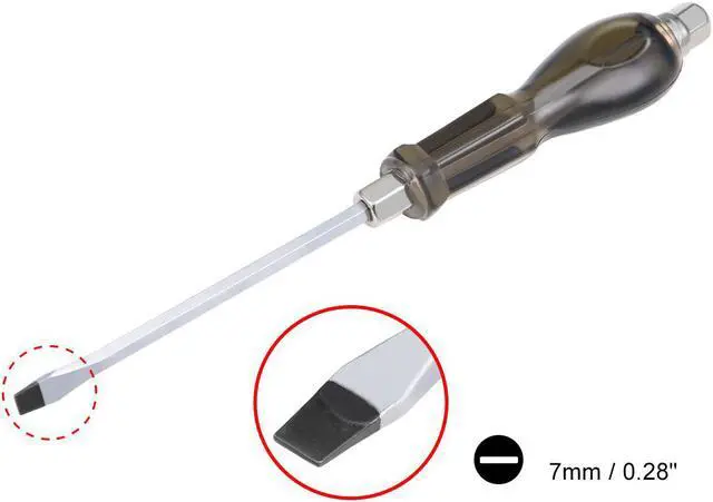 Alt view image 2 of 6 - 7mm Slotted Impact Screwdriver, 6-Inch Keystone Demolition Driver Magnetic, 2 Pack