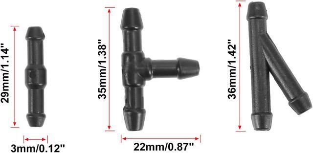 Alt view image 3 of 7 - Windshield Washer Jet Nozzle Hose Tube Kit 1 Meters Washer Fluid Hose and 4 Connectors for Universal Car SUV Pickup Auto Vehicles
