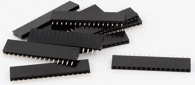 Main image of Unique Bargains 10PCS 16Pin 2.54mm Single Row Straight PBC Female Pin Header Strip
