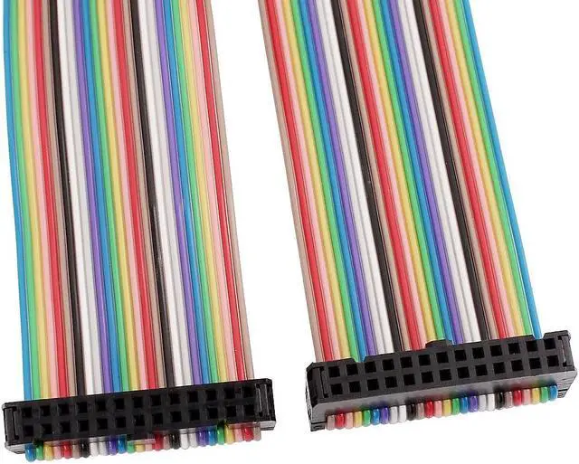 Alt view image 2 of 2 - 2.54mm Pitch 26 Pin 26 Way F/F Rainbow IDC Flat Ribbon Cable Connector 118cm