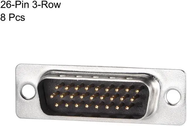 Alt view image 2 of 4 - D-sub Connector Male Plug 26-pin 3-row Port Terminal Breakout Solder Type for Mechanical Equipment CNC Computers Black Pack of 8