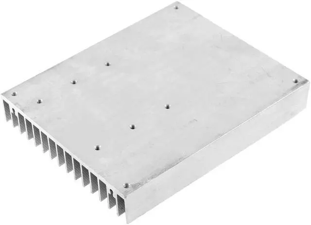 Alt view image 2 of 2 - 120mm x 100mm x 18mm Aluminum Slotted Cooling Fin Heatsink Silver Tone