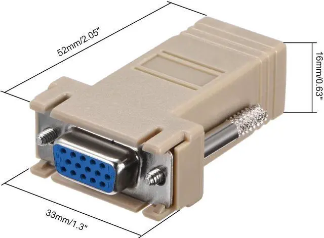 Alt view image 2 of 4 - VGA Extender to RJ45 Network Cable Adapter DB15 Female Port to RJ45 Female Enternet for Multimedia Video