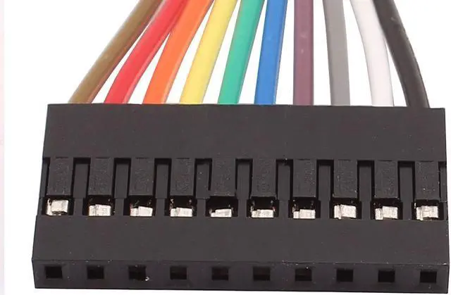 Alt view image 2 of 2 - 10Pcs Female to Female 10P Jumper Wires Ribbon Cables Pi Pic Breadboard DIY 20cm