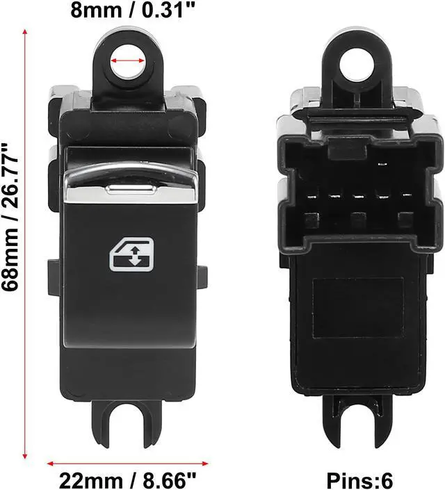 Alt view image 7 of 7 - Car Electric Power Window Switch Front Right Side 25411-JD000 for Nissan Qashqai J10